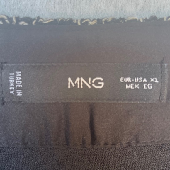 Mango Black/White Tweed Midi -Line Skirt sz XL - Picture 4 of 6